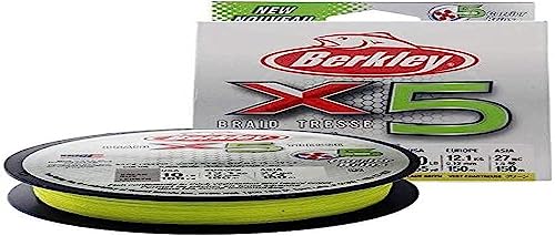 Berkley X5 Geflochtene Schnur, 17.0kg| 165yd | 150m, Fluro Grün Berkley X5 Geflochtene Schnur, 17.0kg| 165yd | 150m, Fluro Grün von Berkley