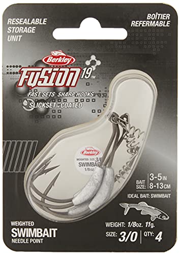 Berkley Fusion19 Weight-Badeköderhaken, Rauchsatiniert, 3/0 (4 Stück) Berkley Fusion19 Weight-Badeköderhaken, Rauchsatiniert, 3/0 (4 Stück) von Berkley