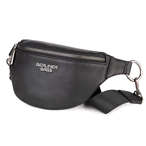 Berliner Bags Premium Bauchtasche Mona, Umhängetasche aus Leder, Crossbody Tasche, Gürteltasche für Damen und Herren - Schwarz Berliner Bags Premium Bauchtasche Mona, Umhängetasche aus Leder, Crossbody Tasche, Gürteltasche für Damen und Herren - Schwarz von Berliner Bags