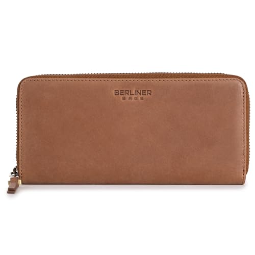 Berliner Bags Vintage Geldbörse Palma, Große Portemonnaie, Geldbeutel aus Leder, mit TÜV-geprüftem RFID-Schutz, inkl Geschenk-Box, für Damen - Braun Berliner Bags Vintage Geldbörse Palma, Große Portemonnaie, Geldbeutel aus Leder, mit TÜV-geprüftem RFID-Schutz, inkl Geschenk-Box, für Damen - Braun von Berliner Bags
