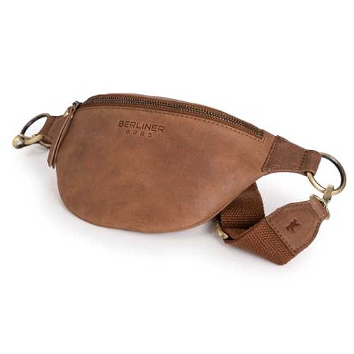 Berliner Bags Vintage Bauchtasche Mona, Umhängetasche aus Leder, Crossbody Tasche, Gürteltasche für Damen und Herren - Braun Berliner Bags Vintage Bauchtasche Mona, Umhängetasche aus Leder, Crossbody Tasche, Gürteltasche für Damen und Herren - Braun von Berliner Bags