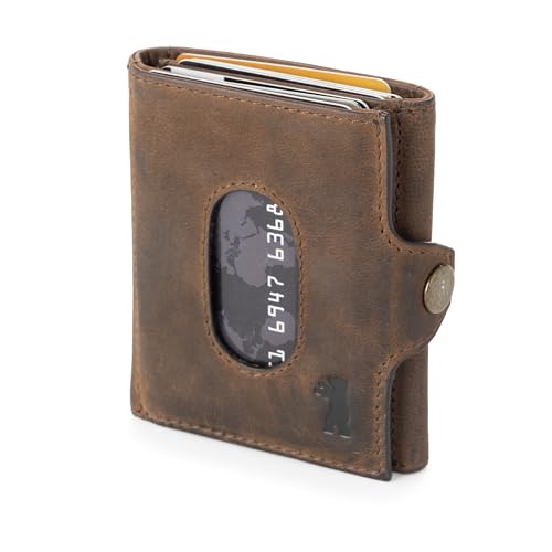 Berliner Bags Vintage Geldbörse Hamburg, Mini Portmonee aus Leder, Geldbeutel mit TÜV-geprüftem RFID-Schutz, für Herren - Braun Berliner Bags Vintage Geldbörse Hamburg, Mini Portmonee aus Leder, Geldbeutel mit TÜV-geprüftem RFID-Schutz, für Herren - Braun von Berliner Bags