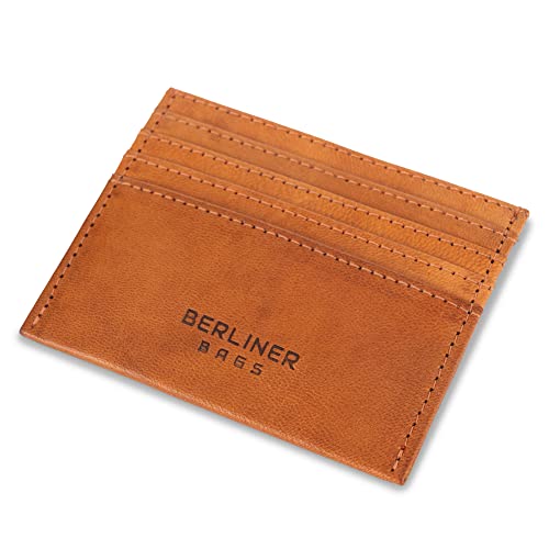 Berliner Bags Vintage Kartenetui aus Leder mit RFID-Schutz, Slim Kreditkartenhülle für Damen und Herren - Braun von Berliner Bags