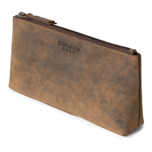 Berliner Bags Vintage Kosmetiktasche Anna, Kleiner Kulturbeutel, Schminktasche aus Leder, Federmäppchen für Damen und Mädchen – Braun Berliner Bags Vintage Kosmetiktasche Anna, Kleiner Kulturbeutel, Schminktasche aus Leder, Federmäppchen für Damen und Mädchen – Braun von Berliner Bags