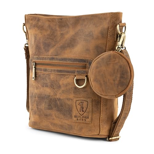 Berliner Bags Vintage Schultertasche Siena, Mittelgroße Umhängetasche aus Leder, Crossbody Bag, Handtasche für Damen - Braun von Berliner Bags