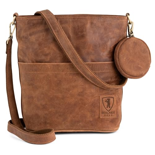 Berliner Bags Vintage Schultertasche Sofia, Umhängetasche mit 2 Riemen aus Leder, Handtasche für Frauen - Braun Berliner Bags Vintage Schultertasche Sofia, Umhängetasche mit 2 Riemen aus Leder, Handtasche für Frauen - Braun von Berliner Bags