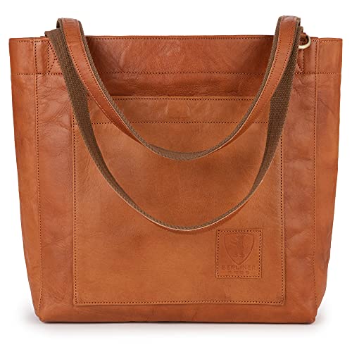 Berliner Bags Vintage Shopper Tasche Damen Seville, Leder Handtasche für Frauen - Braun von Berliner Bags