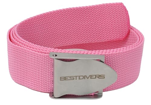 BEST DIVERS Herren Gürtel Fuchsia Schnalle Edelstahl Tauchgürtel von BEST DIVERS