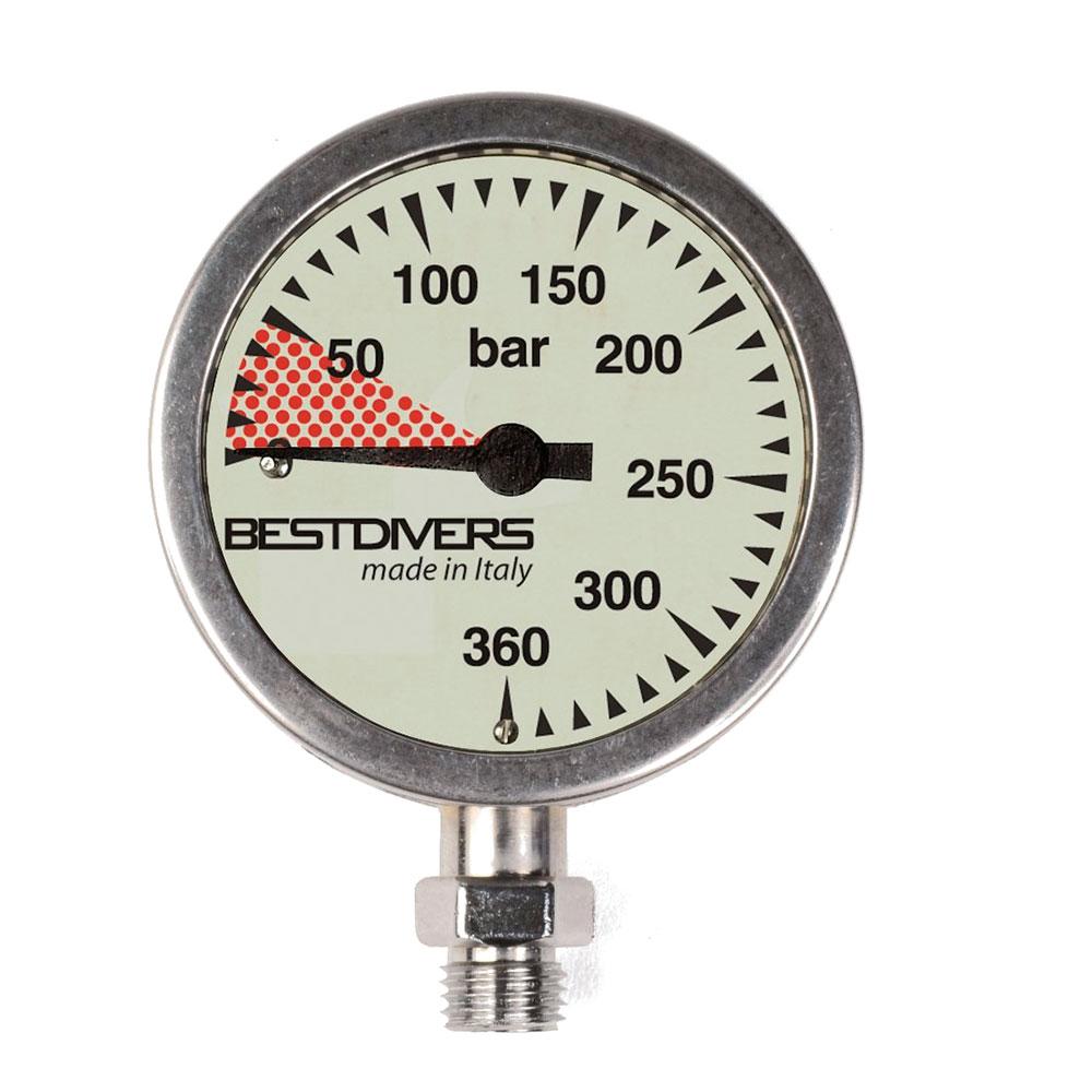 Best Divers Pressure Gauge Head Mineral Glass Silber von Best Divers