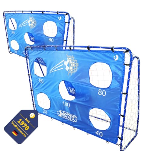 Best Sporting Fußballtor mit Torwand 2er Set I Fußball Tore 213cm x 152cm I Fußballtore Kinder mit Blauer Torwand I 2 Hochwertige Kindertore mit Netz, Torwand & Heringen I Fussball Tore Blau Best Sporting Fußballtor mit Torwand 2er Set I Fußball Tore 213cm x 152cm I Fußballtore Kinder mit Blauer Torwand I 2 Hochwertige Kindertore mit Netz, Torwand & Heringen I Fussball Tore Blau von BEST SPORTING