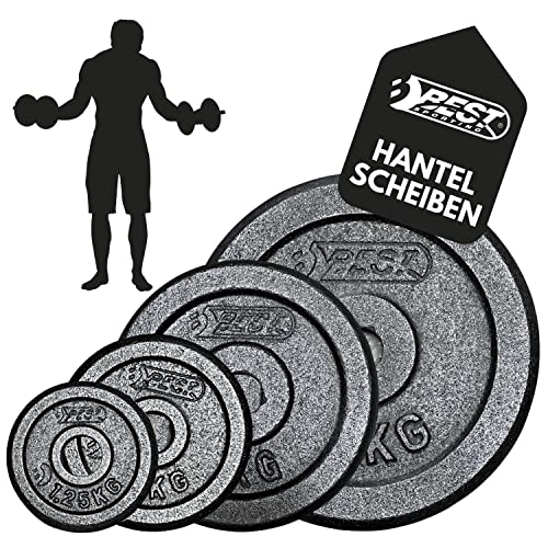 Best Sporting Gewichte Hantel PRO I Hantel Gewichte Set 1,25kg bis 10kg Hantelscheiben 30/31 mm für Kurz- und Langhanteln I Hantel Gewichte Set für erfolgreiches Hanteltraining I Weights Set for Home von B Best Sporting