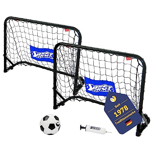 Best Sporting Mini Fußballtor Set Tor I 60cm x 45cm x 224cm I Ball Gr. 5 & Pumpe I Fußball Tor wetterbeständig im 2er Set I Hochwertiges Kindertor mit Netz im praktischen Set I Farbe Schwarz von B Best Sporting