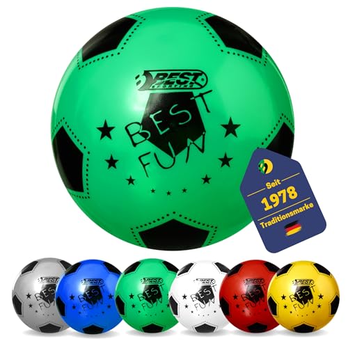 BEST SPORTING PVC-Ball Fun I Leichter Spielball I grüner Fußball I hochwertiger Wasserball I 23 cm großer Beachball I bunter Ball Logo I Gummiball I Ball Kinder BEST SPORTING PVC-Ball Fun I Leichter Spielball I grüner Fußball I hochwertiger Wasserball I 23 cm großer Beachball I bunter Ball Logo I Gummiball I Ball Kinder von BEST SPORTING