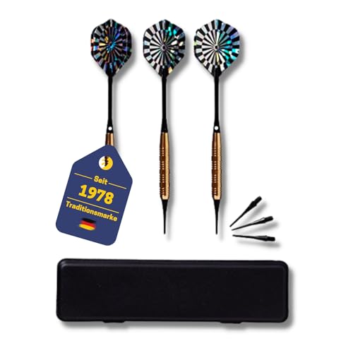 Best Sporting Safety Dartpfeile Sabre, 3 Stück à 14 oder 18 g, Aluminium, inklusive Ersatzspitzen und Etui, Gewicht:14 g von B Best Sporting