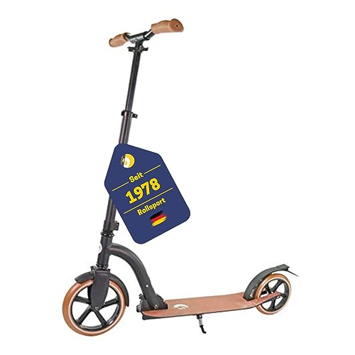 B Best Sporting Vintage Scooter Kinder & Erwachsene in schwarz I Kinder-Roller mit 230er Rolle I hochwertiger Cityroller I Scooter-Roller für bis zu 100 kg I Tretroller Erwachsene klappbar von B Best Sporting