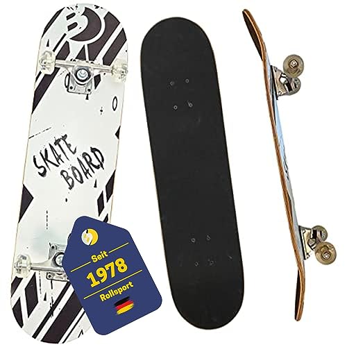 Best Sporting Skateboard Kid I Skate-Board ABEC 3 Kugellager I hochwertige Skateboards aus Holz & Aluminum I Skateboard Erwachsene I 78,5 x 20,4 cm Skateboard Deck mit schwarz-weißem Design von B Best Sporting