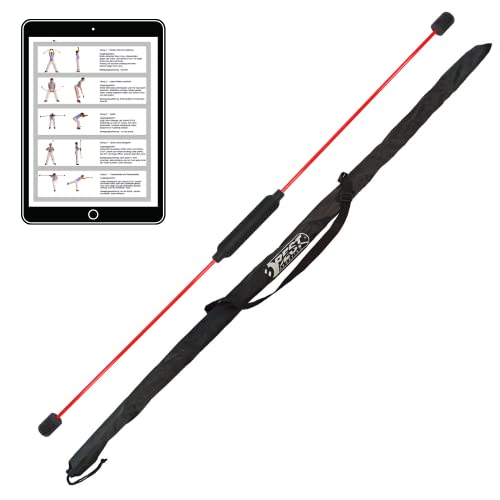 Best Sporting Swing Stick Fitness Schwingstab für Ganzkörpertraining, mit Trainingsanleitung (#1.1 (1 Swing Stick rot + Tasche)) von B Best Sporting