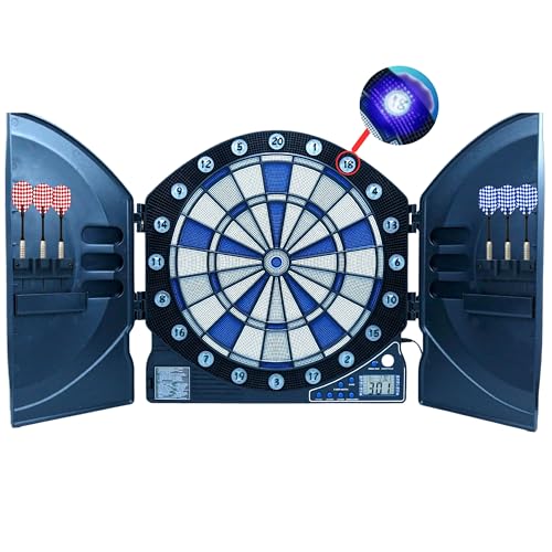 Best Sporting Dartscheibe elektronisch Cambridge I Dartscheibe elektronisch mit LED-Anzeigen I E-Dartscheibe mit 6 Dartpfeilen & 24 Ersatzspitzen I Dartboard Kabinett offizielle Turniermaße von B Best Sporting