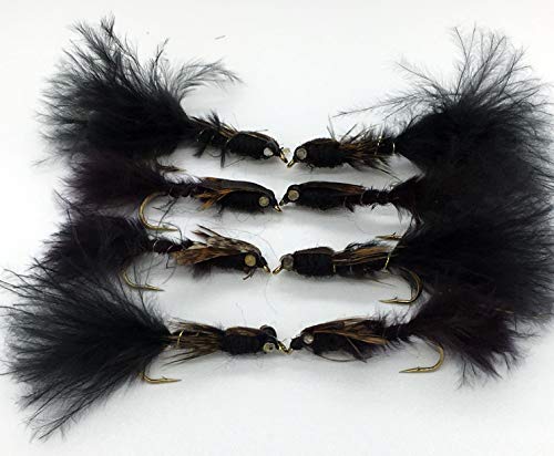 BestCity #96 Damsel Black Fliegen-Set, Angelköder-Auswahl fürs Forellenangeln, Größe 10, 8 Stück von BestCity