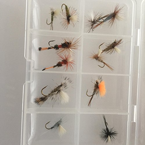 Angeln Fliegen Parachute Dry Fly Selection-Box von 12 Fliegen Angeln Fliegen Parachute Dry Fly Selection-Box von 12 Fliegen von BestCity