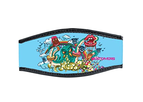 Best divers Uhrenarmband Maske aus Neopren, doppelt Klettverschluss, Popart von BestDivers