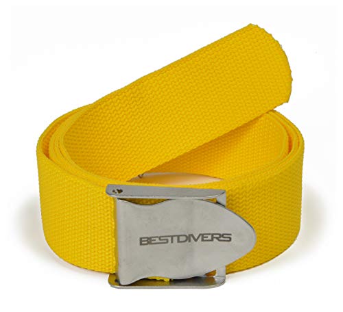 Best divers Unisex – Erwachsene ZI0130I Gürtel, Bleihalter Sub, Schnalle aus Edelstahl, Gelb, Einheitsgröße Best divers Unisex – Erwachsene ZI0130I Gürtel, Bleihalter Sub, Schnalle aus Edelstahl, Gelb, Einheitsgröße von BESTDIVERS