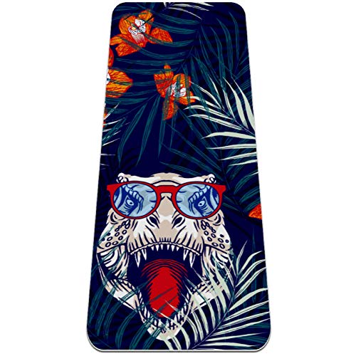 BestIdeas Yogamatte Dinosaurier Tropical für Yoga, Pilates, Bodenübung Herren Damen Mädchen Jungen Kinder Anfänger Rutschfestes Design von BestIdeas