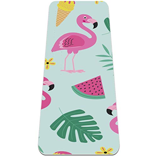 BestIdeas Yogamatte Flamingo für Yoga, Pilates, Bodenübung Herren Damen Mädchen Jungen Kinder Anfänger Rutschfestes Design von BestIdeas