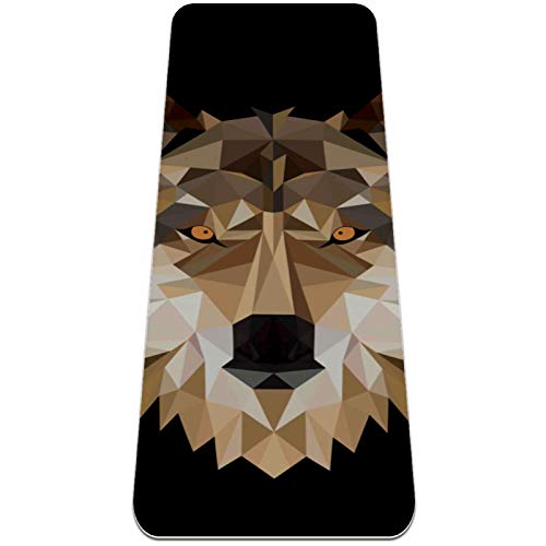 BestIdeas Yogamatte Wolf Geometrisch für Yoga, Pilates, Bodenübung Männer Frauen Mädchen Jungen Kinder Anfänger Rutschfestes Design von BestIdeas