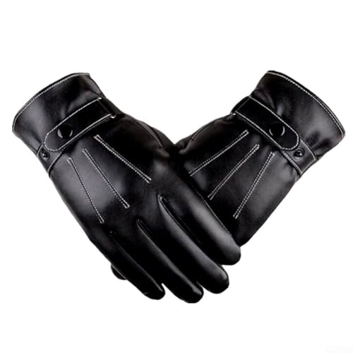 Besttoolifes Winter-Motorradhandschuhe aus Leder, Touchscreen-kompatibel, winddicht, wasserdicht, warm, Skifahren, Schnee, Reithandschuhe für Männer und Frauen, rutschfest, thermisch isoliert von Besttoolifes