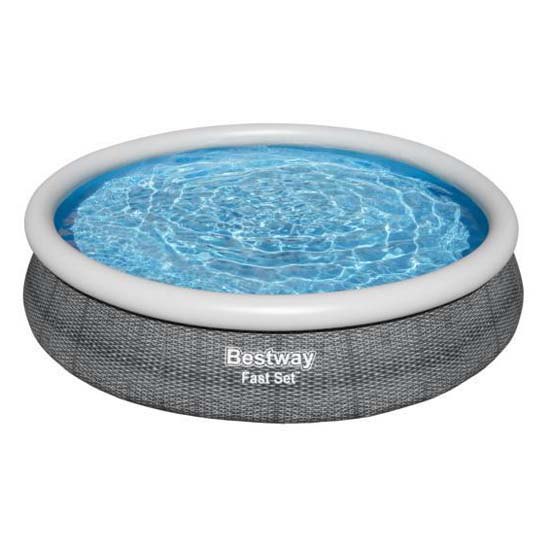 Bestway Fast Set Rattan Ø 366x76 Cm Round Inflatable Pool Blau 5377 Liters von Bestway