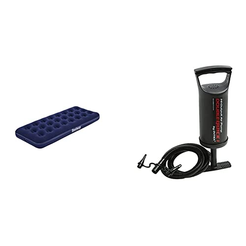 Bestway Luftbett Blue Horizon Single XL/Lo 185 x 76 x 22 cm & Intex Double Quick 1 Hand Pumpe - Luftpumpe - 29 cm - Mit 3 Düsenaufsätze Bestway Luftbett Blue Horizon Single XL/Lo 185 x 76 x 22 cm & Intex Double Quick 1 Hand Pumpe - Luftpumpe - 29 cm - Mit 3 Düsenaufsätze von Bestway