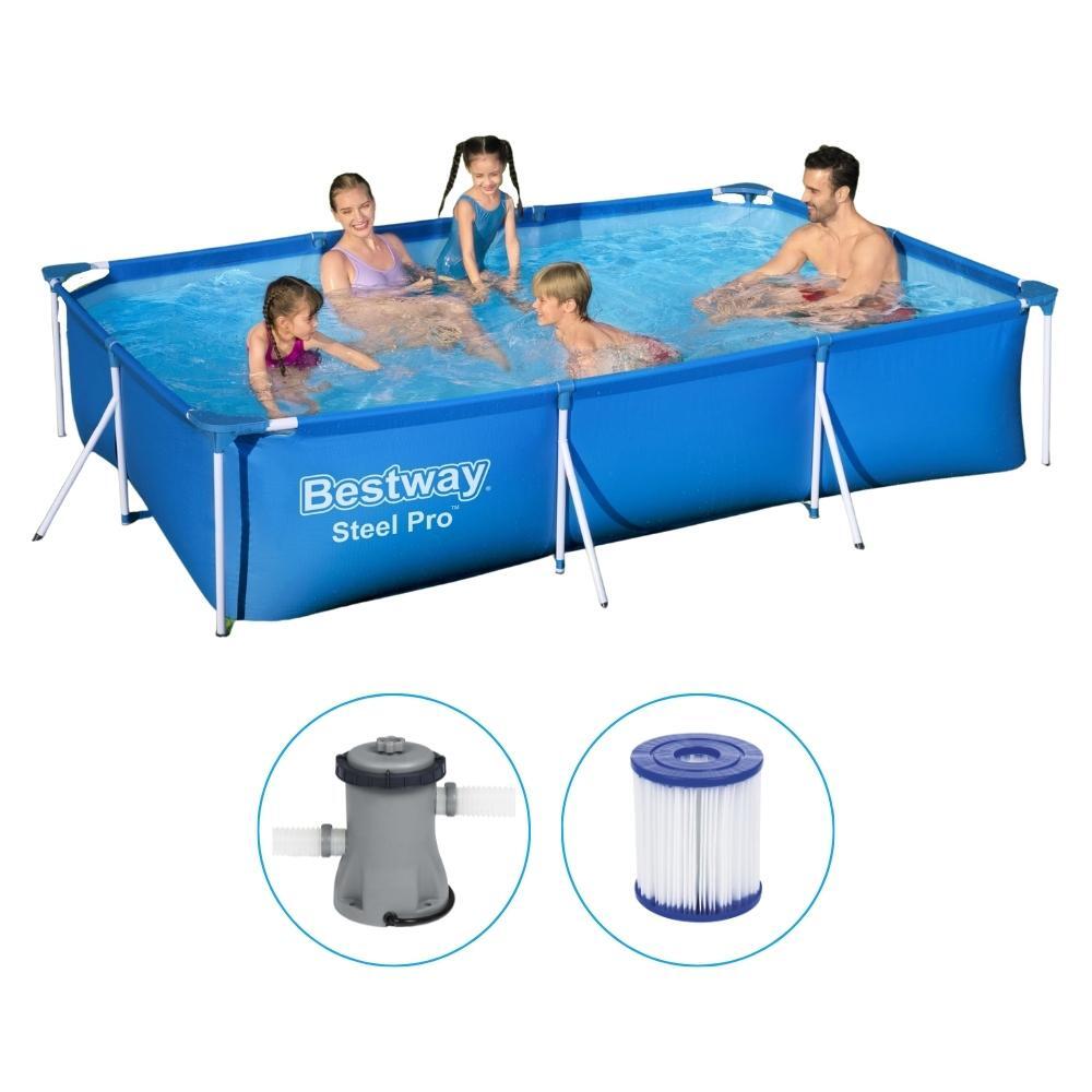 Bestway - Steel Pro - Schwimmbecken mit Filterpumpe - 300x201x66 cm - Rechteckig von Bestway