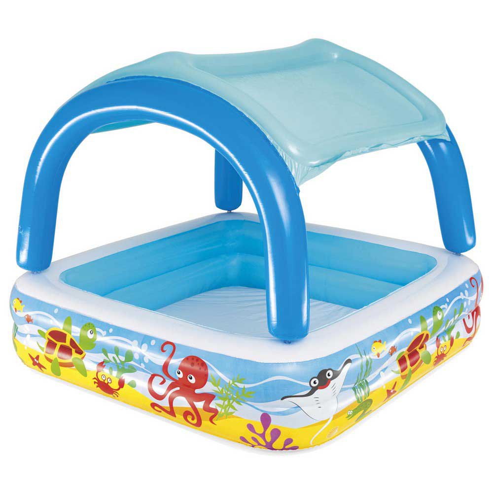 Bestway With Awning 147x147x122 Cm Square Inflatable Play Pool Blau 265L von Bestway