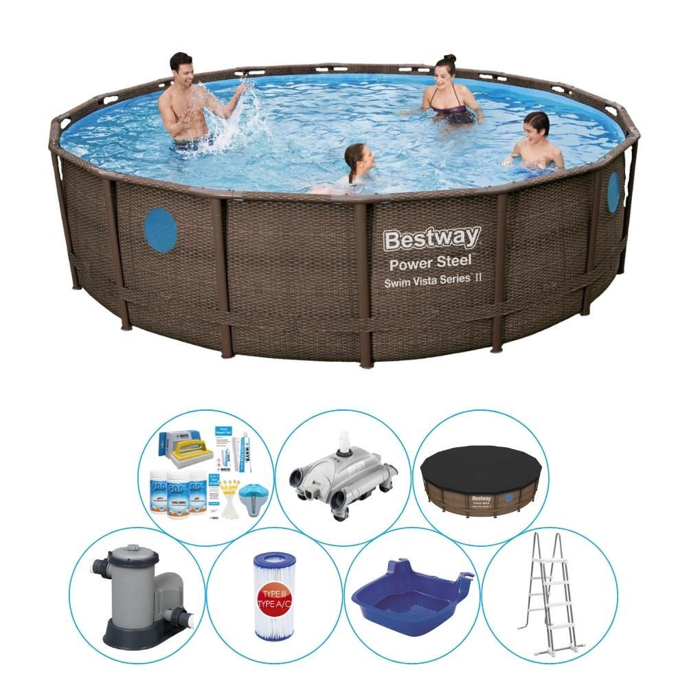 Schwimmbad inklusive Zubehör - Bestway Power Steel Swim Vista Rund 549x122 cm von Bestway