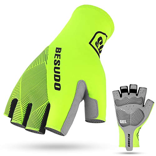 Besudo Fahrradhandschuhe Herren Damen Sommer - Fahrrad Handschuh Sommer Halbfinger - MTB Rennrad Handschuhe Fahrrad Radsport Handschuhe Gel Radhandschuhe Fingerlos-G-L von Besudo