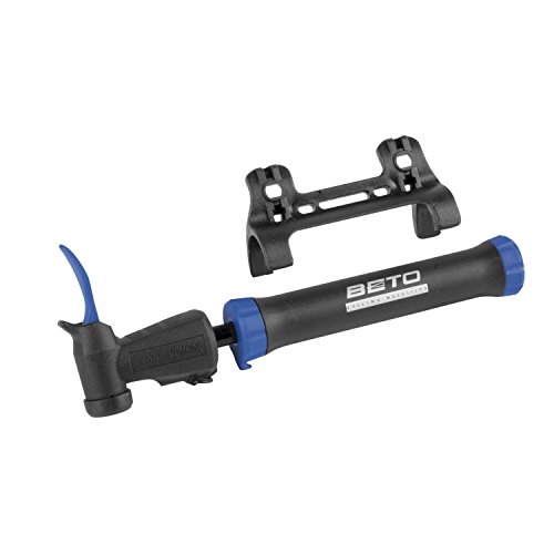 BETO Double Shot Minipumpe, Handpumpe, Fahrradpumpe, Luftpumpe, Ballpumpe, Ballnadel, Luftmatratzenadapter, 80psi, 5,5bar, AV, DV, FV, Autoventil, Dunlopventil, Französisches Ventil von Beto