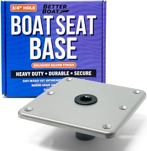 Bootssitzsockel, Grundplatte, Bootssitzbasis, Aluminium, Bootssitzhalterung, 17,8 x 17,8 cm, Jon Bootssitzsockel oder Angelboot, Podest Sitz für Boote, Sattelstütze mit Gewinde oder ohne Gewinde, von Better Boat