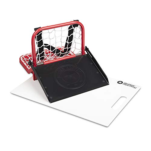 Better Hockey Extreme Sauce Combo Single - Hinterhofspiele - Trainingshilfe für Flipp-Pässe - Trick Shot Kit - Mini-Tor fasst bis zu 40 Pucks - Schussplatte simuliert das Gefühl von echtem EIS von Better Hockey