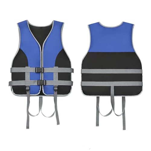 Schwimmweste, Universal Rettungsweste für Herren & Damen, Schwimmweste Erwachsene mit Verstellbarem Sicherheits-Schrittgurt für Wassersport, Kanu, Wakeboard, Blau, 2XL von Bettschlange