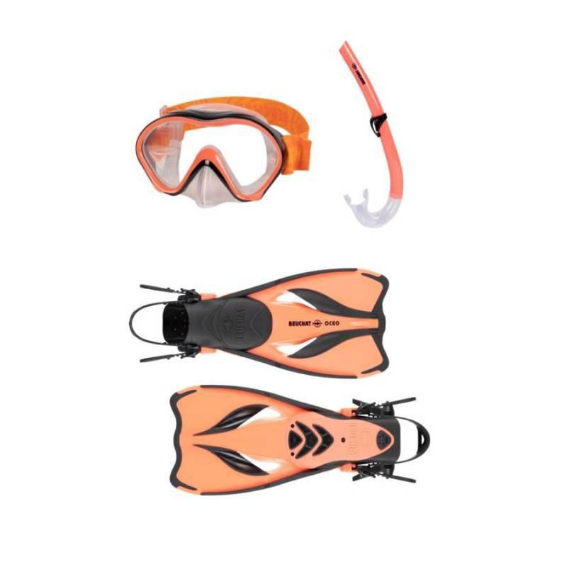 Beuchat Oceo Pmt Snorkeling Set Orange EU 27-31 von Beuchat