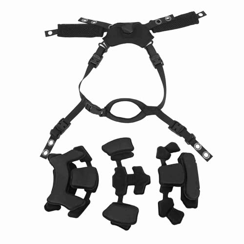 Bewinner Helmet Dial Suspension System Chin Strap – Verstellbares Helm-Innenfuttersystem der 3. Generation, Treppen-Set mit Internem Schwammpolster für Mich Wendy Helm ACH (Schwarzer Bewinner Helmet Dial Suspension System Chin Strap – Verstellbares Helm-Innenfuttersystem der 3. Generation, Treppen-Set mit Internem Schwammpolster für Mich Wendy Helm ACH (Schwarzer von Bewinner