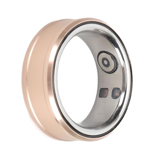 Bewinner Smart Ring Health Tracker, Bluetooth 5.1 Schlafkörpertemperaturüberwachung Schrittzähler Smart Health Ring, IP68 Smart Ring mit NFC, Video-Scrolling, Buchseitenumblättern (Gold) von Bewinner