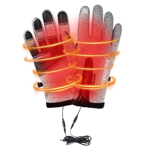 Bexdug Beheizte Handschuhe,USB-beheizte Handschuhe,Beheizte Handschuhe für Herren - Touchscreen-beheizte Fäustlinge, beheizte Winter-Handschuhwärmer für Outdoor-Sportarten, Radfahren, Skifahren, von Bexdug