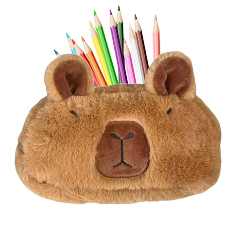 Bexdug Capybara-Bleistiftbeutel, Capybara-Bleistifthalter | Kosmetik-Organizer niedlich | Ästhetischer Plüsch-Briefpapier-Organizer, Federmäppchen, Federmäppchen für Erwachsene von Bexdug