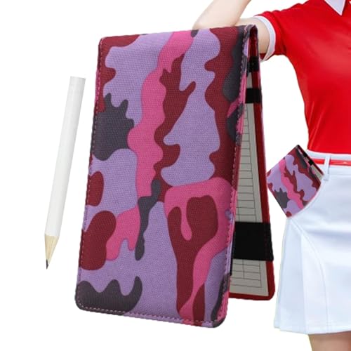 Bexdug Golf-Scorekartenbücher,Golf-Taschen-Scorebook, Golf-Scorecard-Halter mit Bleistift, Tragbares Golf-Logbuch aus Oxford-Stoff, Club-Yardage-Buch, Golf-Gadget für Golfer, Männer und Frauen von Bexdug