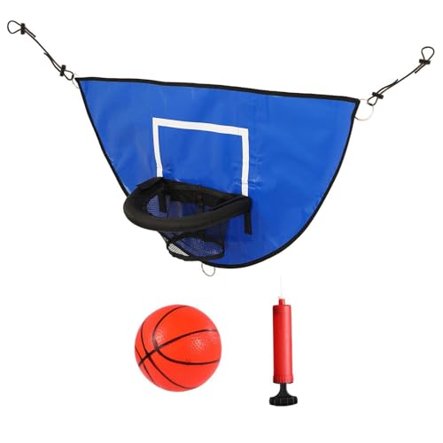 Bexdug Trampolin-Basketballkorb, Basketballkorb für Trampolin,Trampolin-Basketballrand mit Mini-Basketball, verstellbarem Seil - Leichtes Basketballkorb-Zubehör, lustiges Trampolin-Spielzeug für das von Bexdug