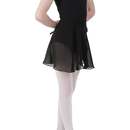 Bezioner Ballettrock Wickelrock Tanz Rock aus Chiffon Mit Taille Krawatte für Mädchen und Damen Schwarz M von Bezioner