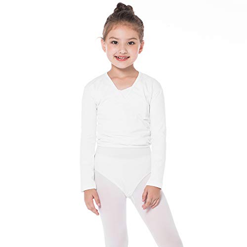 Bezioner Kinder Ballett Wickeljacke Gymnastik Tanz Ballettjacke Lange Ärmel für Mädchen Damen Weiß L Bezioner Kinder Ballett Wickeljacke Gymnastik Tanz Ballettjacke Lange Ärmel für Mädchen Damen Weiß L von Bezioner