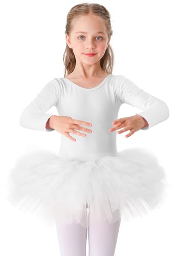 Bezioner Kinder Ballettkleidung Tütü Ballettkleid Mädchen Baumwolle Balletttrikot Lange Ärmel Ballettanzug Tanzbody mit Rock Weiß 120 Bezioner Kinder Ballettkleidung Tütü Ballettkleid Mädchen Baumwolle Balletttrikot Lange Ärmel Ballettanzug Tanzbody mit Rock Weiß 120 von Bezioner
